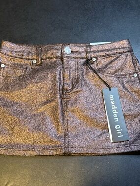 Madden Girl Metallic Copper-Tone Mini Skirt